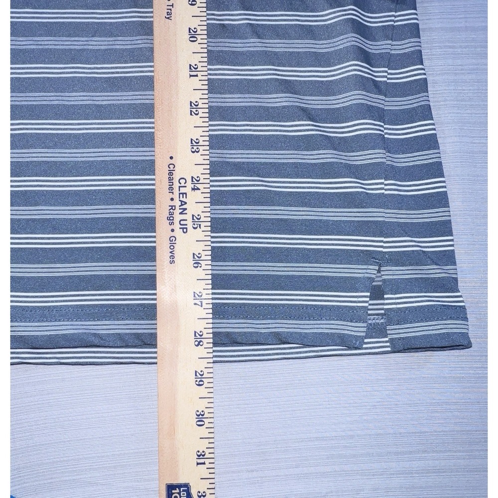 PGA Tour Golf Shirt Size XL Extra Large Polo Gray White Striped - Picture 10 of 11
